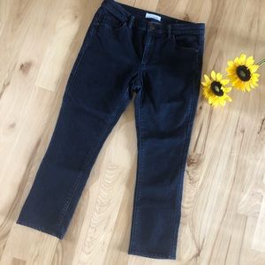 Loft Modern Kick Crop Dark Wash Size 6